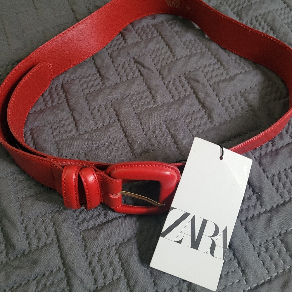 Zara Vibrant Red Belt